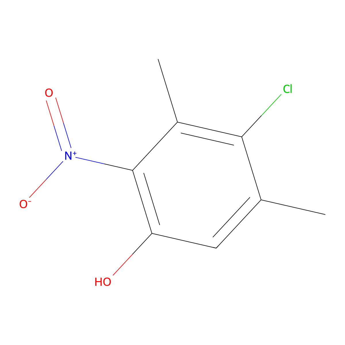 4-Chloro-3,5-dimethyl-2-nitrophenol molecular structure, CAS 54582-90-0