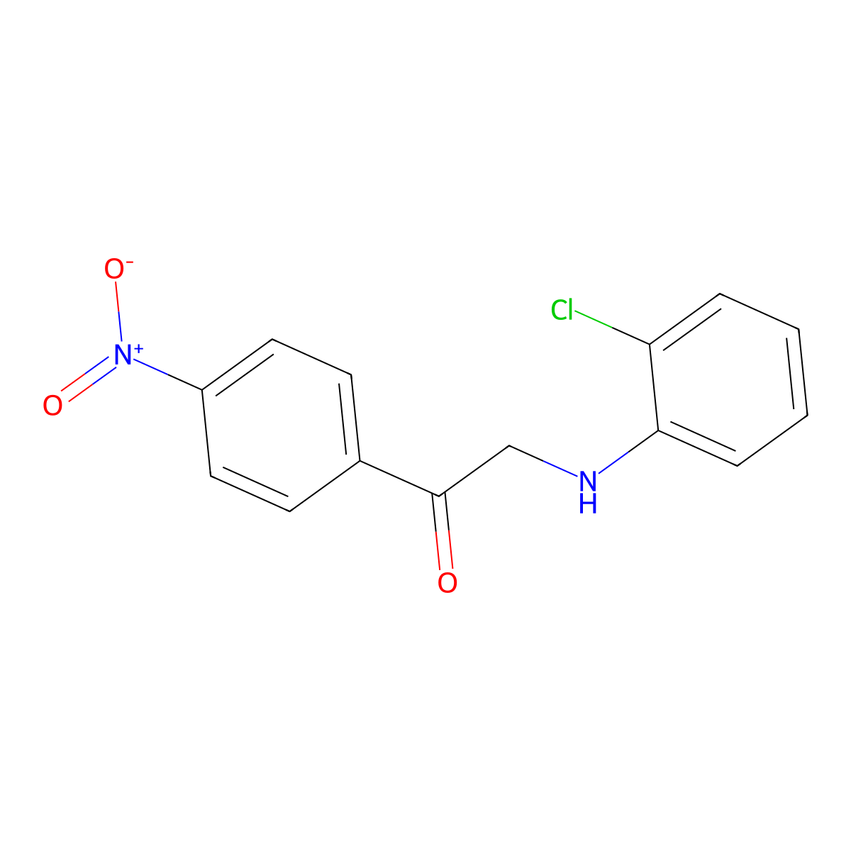 Ethanone, 2-[(2-chlorophenyl)amino]-1-(4-nitrophenyl)- molecular structure, CAS 54583-52-7