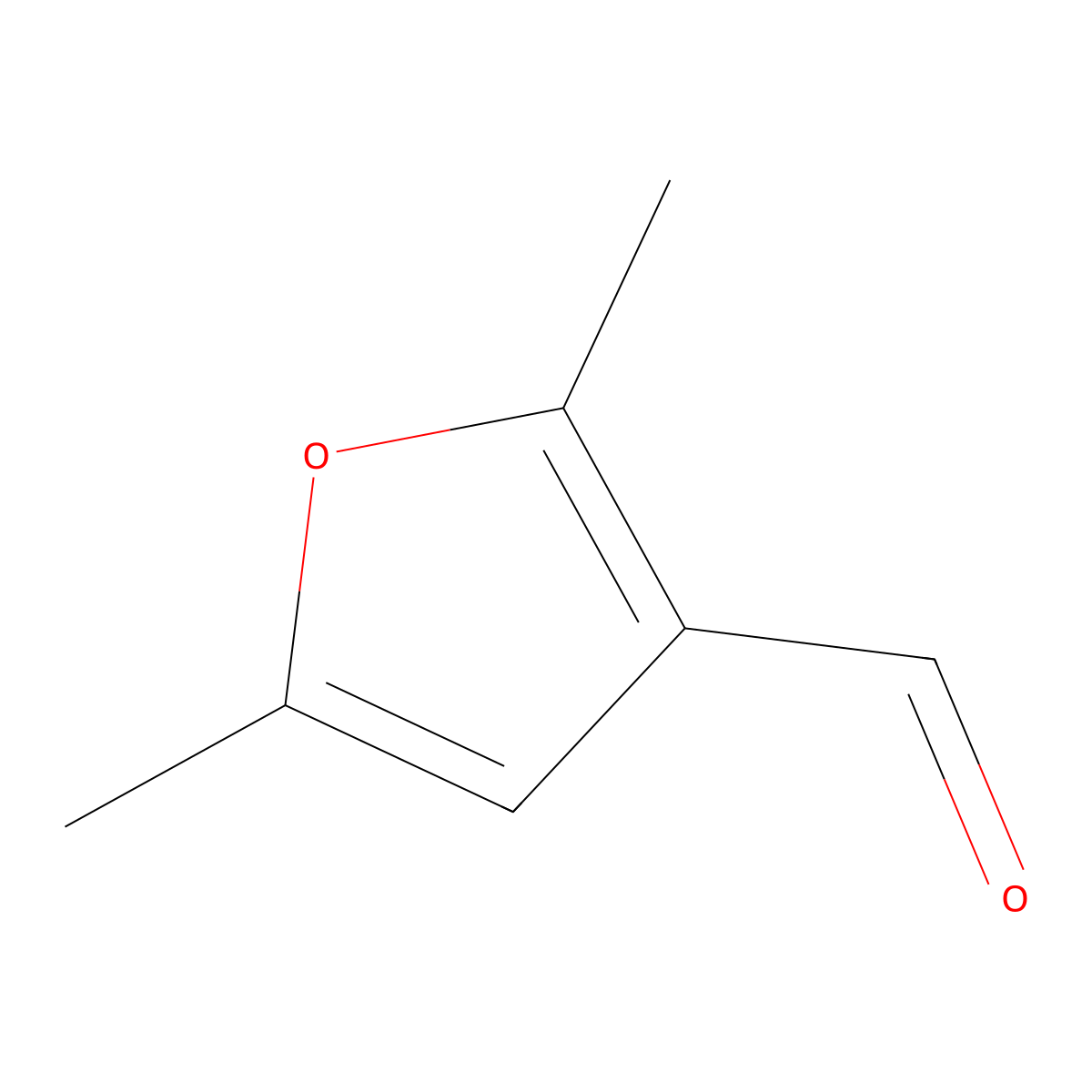 2,5-Dimethylfuran-3-carbaldehyde molecular structure, CAS 54583-69-6