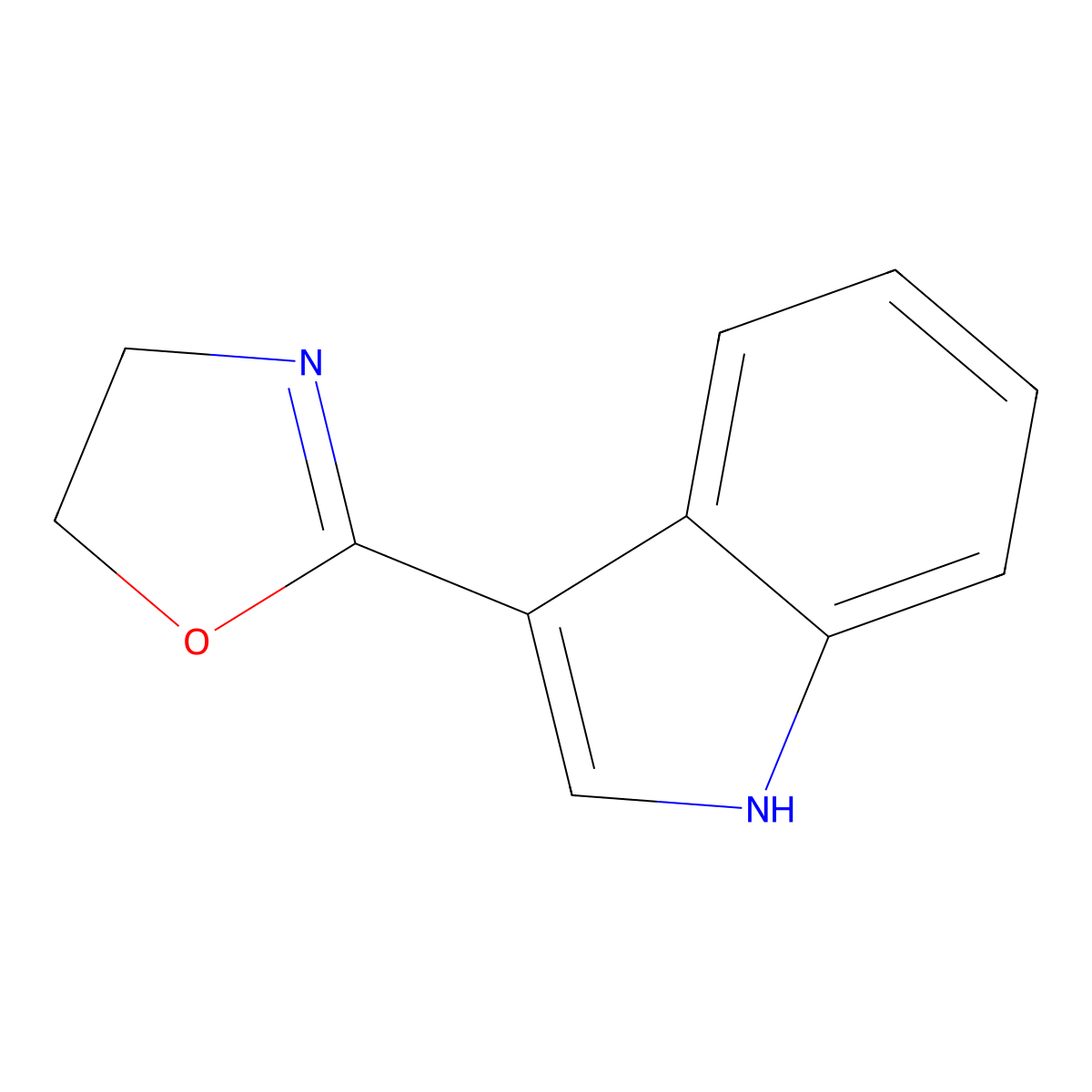 2-(1H-indol-3-yl)-4,5-dihydro-1,3-oxazole molecular structure, CAS 54584-31-5