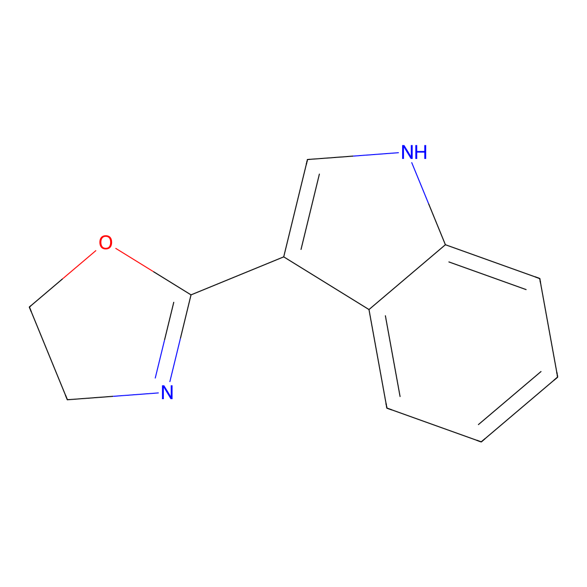 2-(1H-indol-3-yl)-4,5-dihydro-1,3-oxazole molecular structure, CAS 54584-31-5