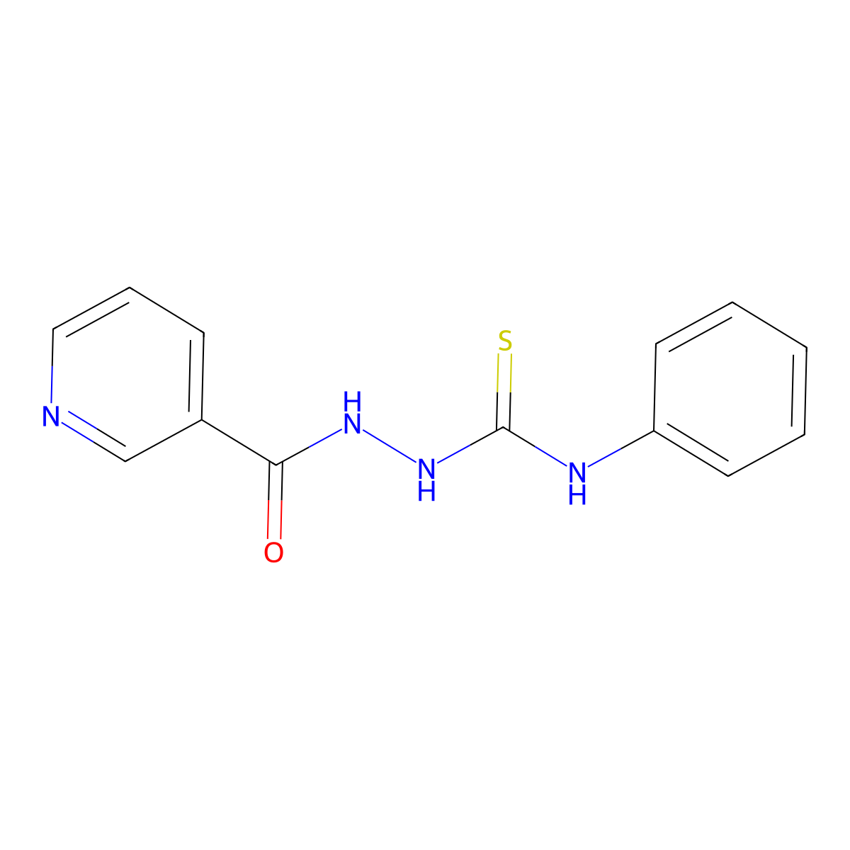 N-[(Phenylcarbamothioyl)amino]pyridine-3-carboxamide molecular structure, CAS 54584-49-5
