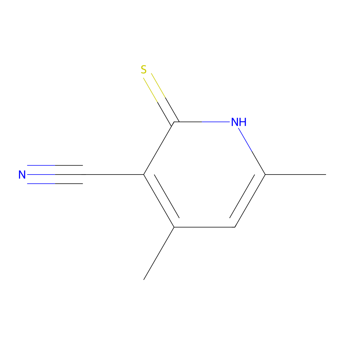 2-Mercapto-4,6-dimethylnicotinonitrile molecular structure, CAS 54585-47-6