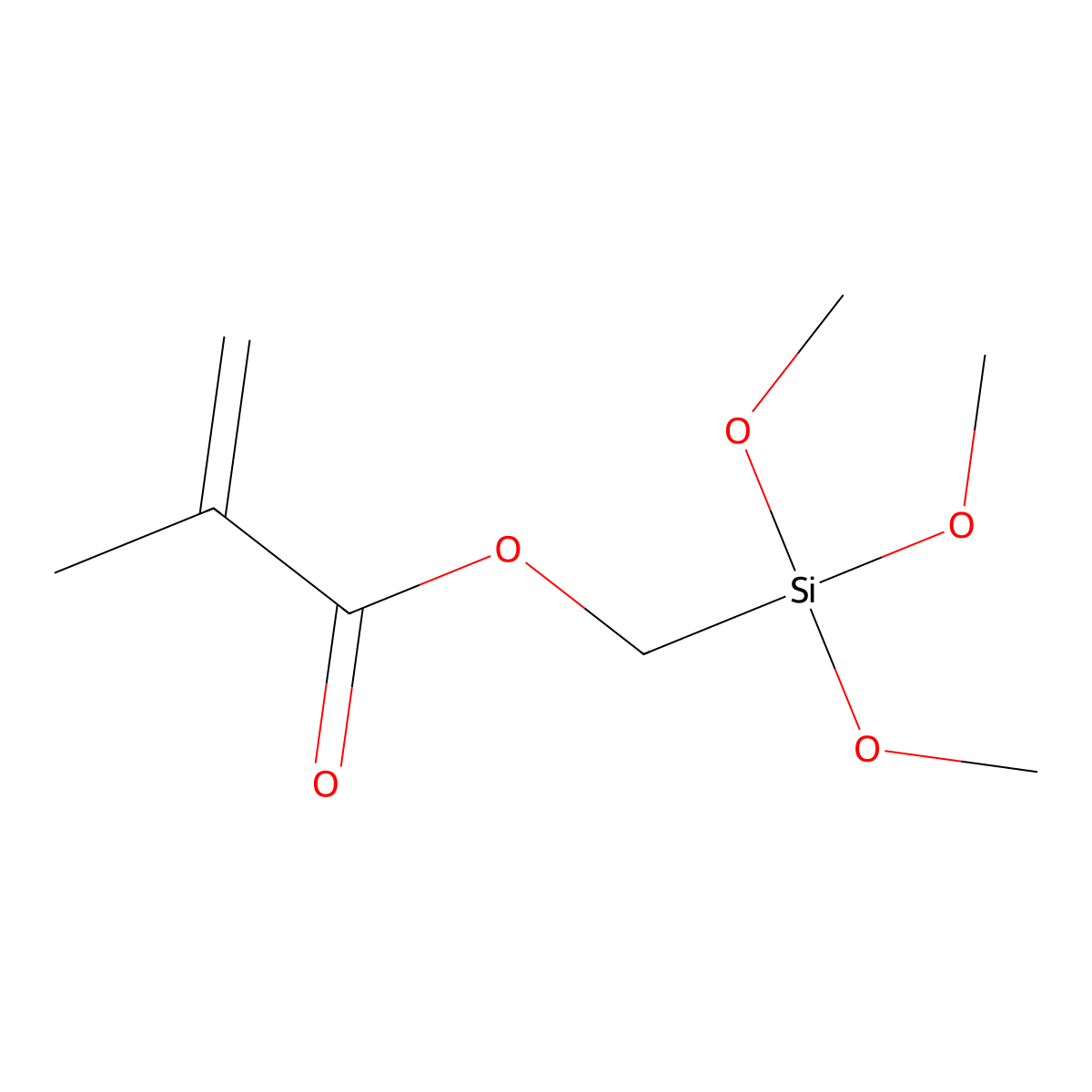 (Methacryloxymethyl)trimethoxysilane molecular structure, CAS 54586-78-6