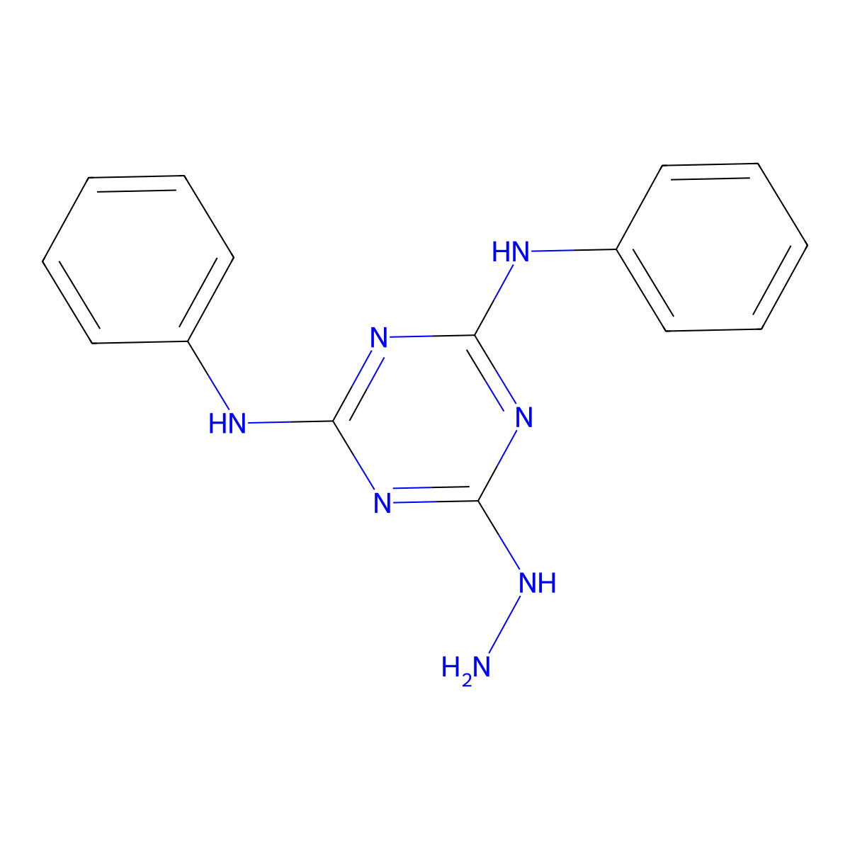 6-Hydrazino-N(2),N(4)-diphenyl-1,3,5-triazine-2,4-diamine molecular structure, CAS 54589-65-0