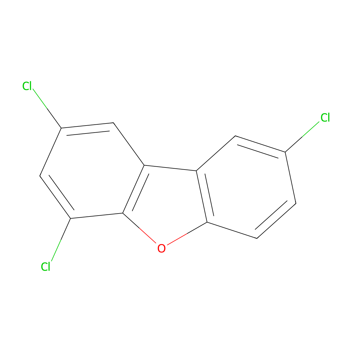 2,4,8-Trichlorodibenzofuran molecular structure, CAS 54589-71-8