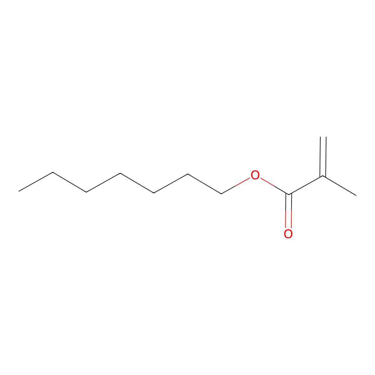 Heptyl methacryate molecular structure, CAS 5459-37-0