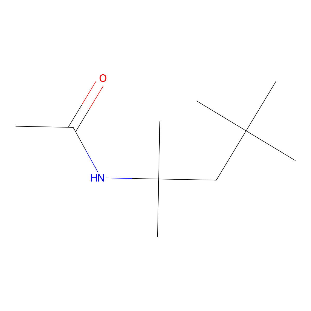 N-1,1,3,3-Tetramethylbutylacetamide molecular structure, CAS 5459-42-7