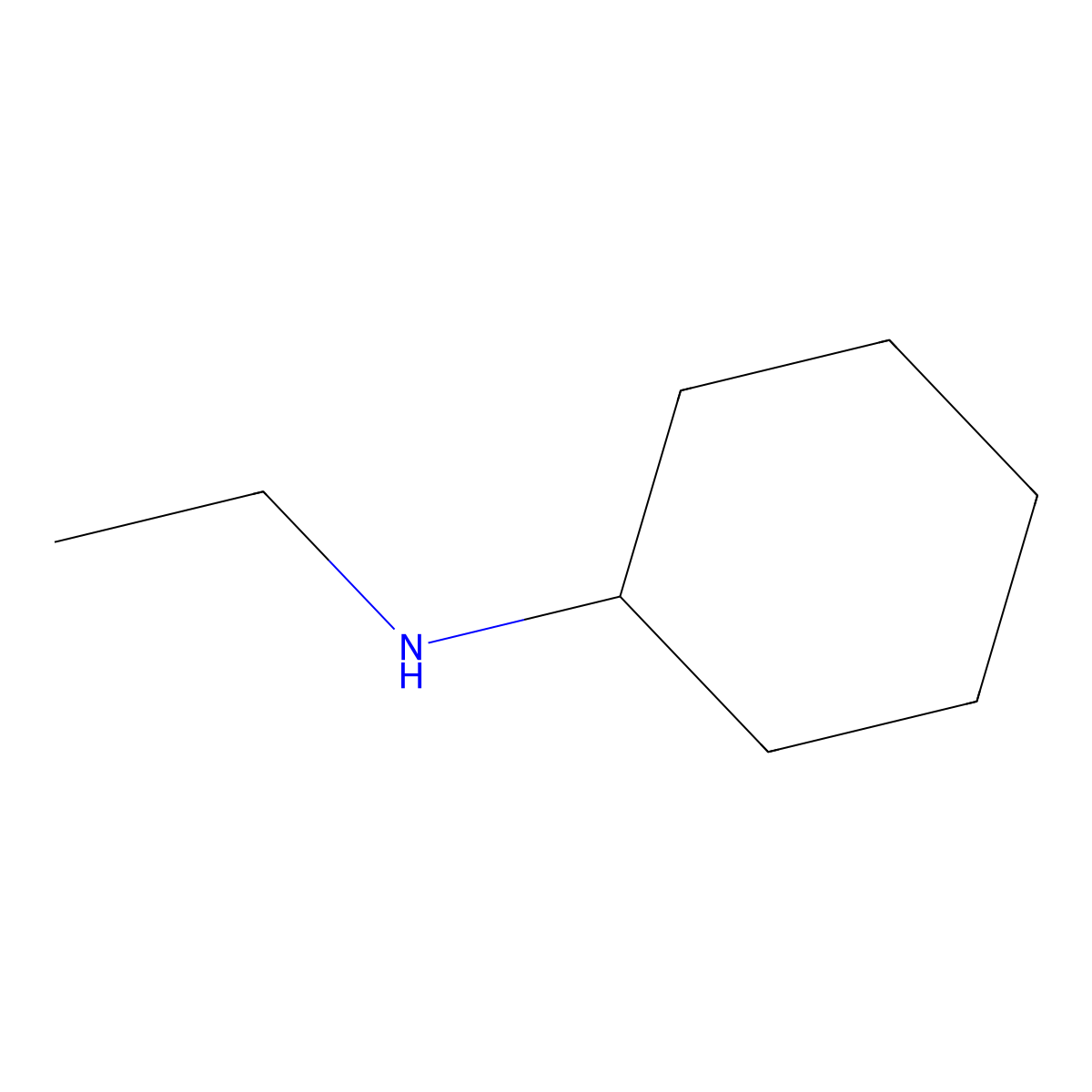 N-Ethyl cyclohexylamine molecular structure, CAS 5459-93-8