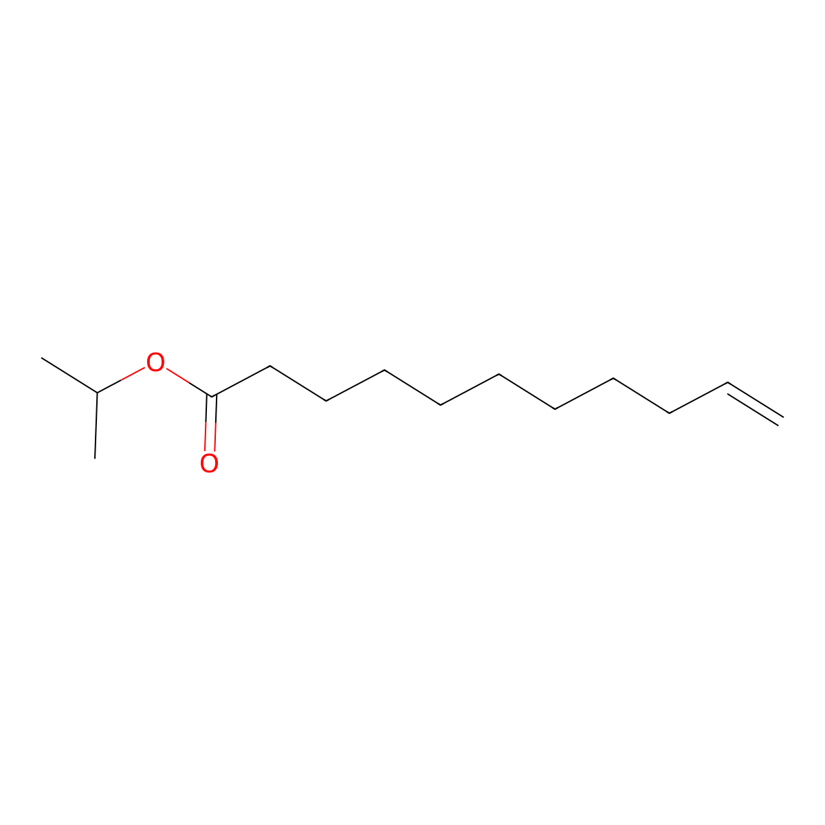 Isopropyl undecylenate molecular structure, CAS 5459-98-3