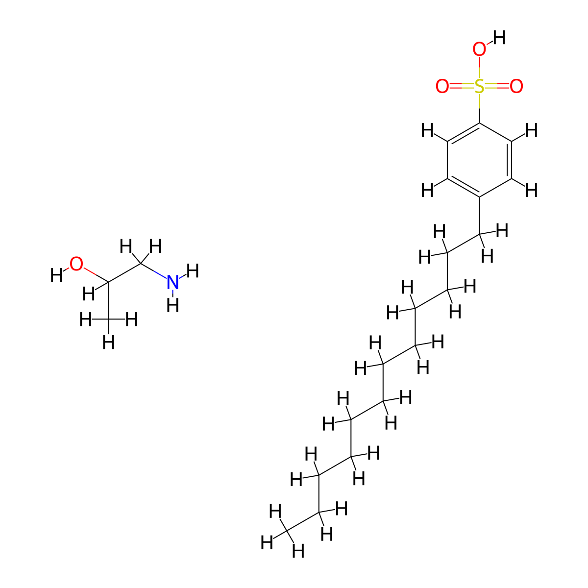 Benzenesulfonic acid, 4-dodecyl-, compd. with 1-amino-2-propanol (1:1) molecular structure, CAS 54590-52-2