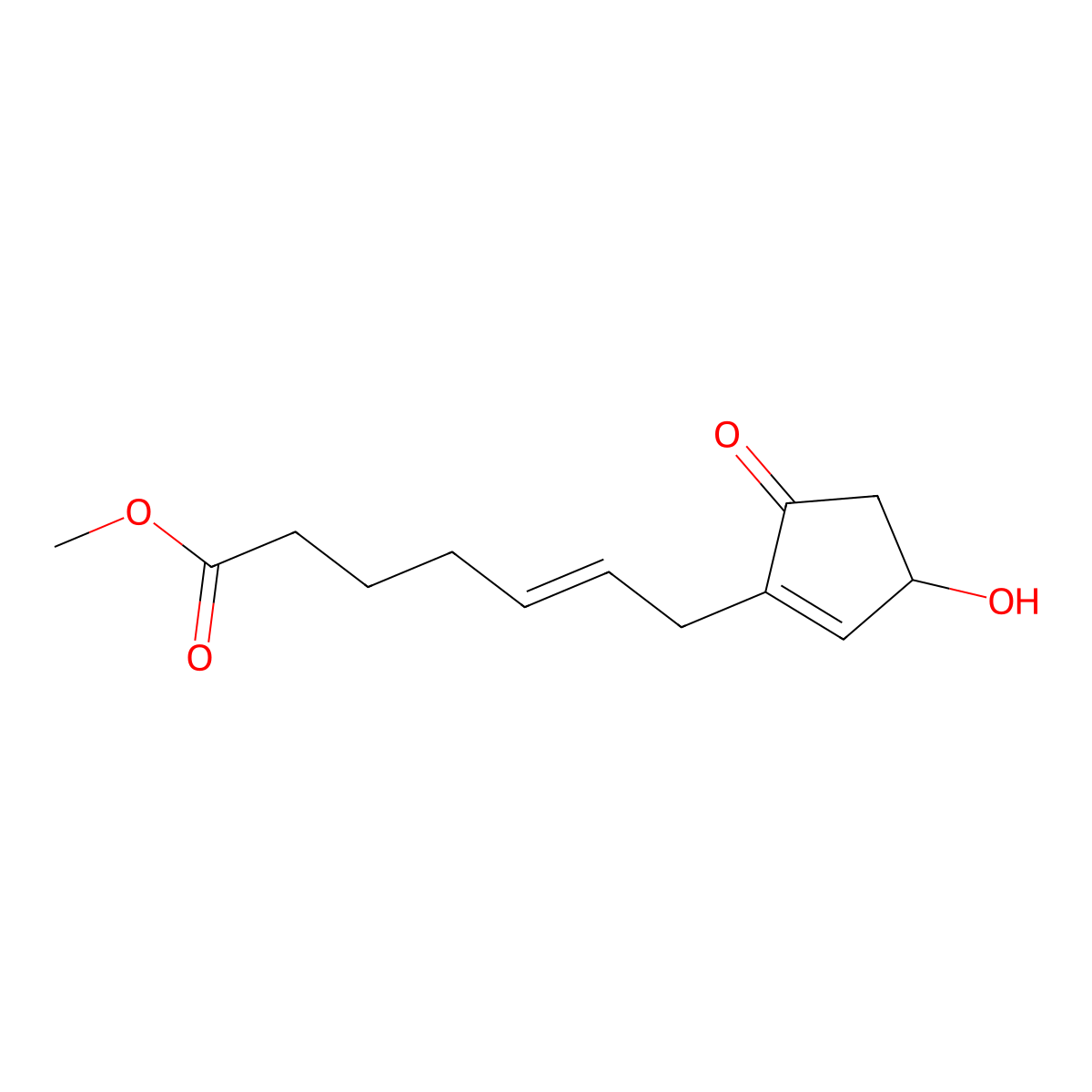 Methyl 7-[(3R)-3-hydroxy-5-oxocyclopent-1-en-1-yl]hept-5-enoate molecular structure, CAS 54594-85-3