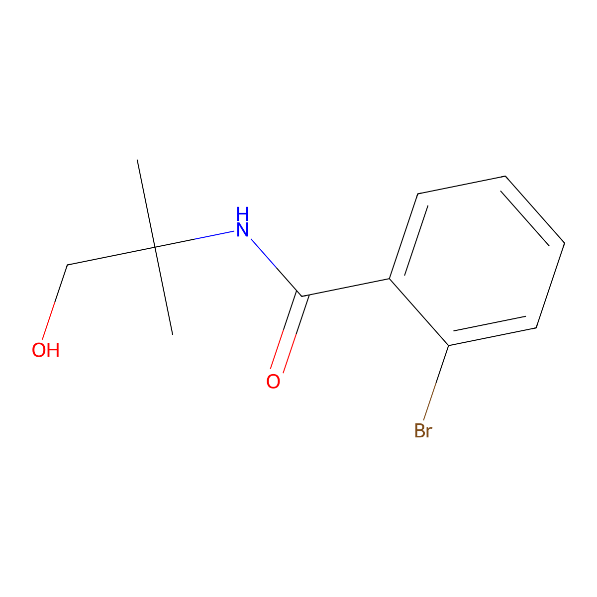 2-bromo-N-(1-hydroxy-2-methylpropan-2-yl)benzamide molecular structure, CAS 54596-21-3