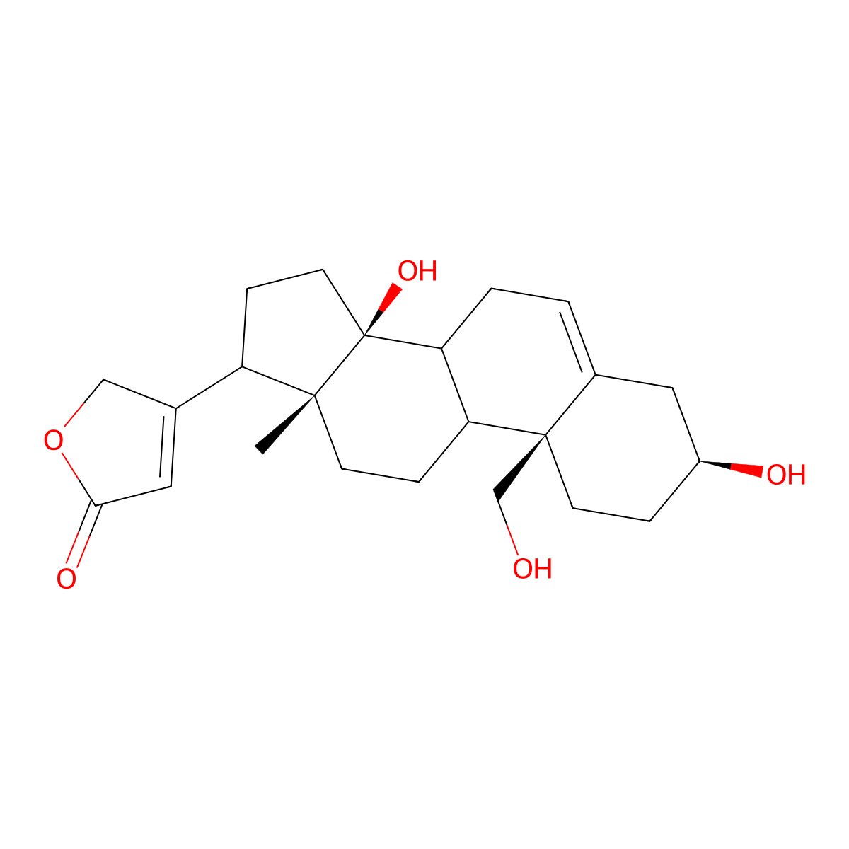 3,14,19-Trihydroxycarda-5,20(22)-dienolide molecular structure, CAS 546-03-2