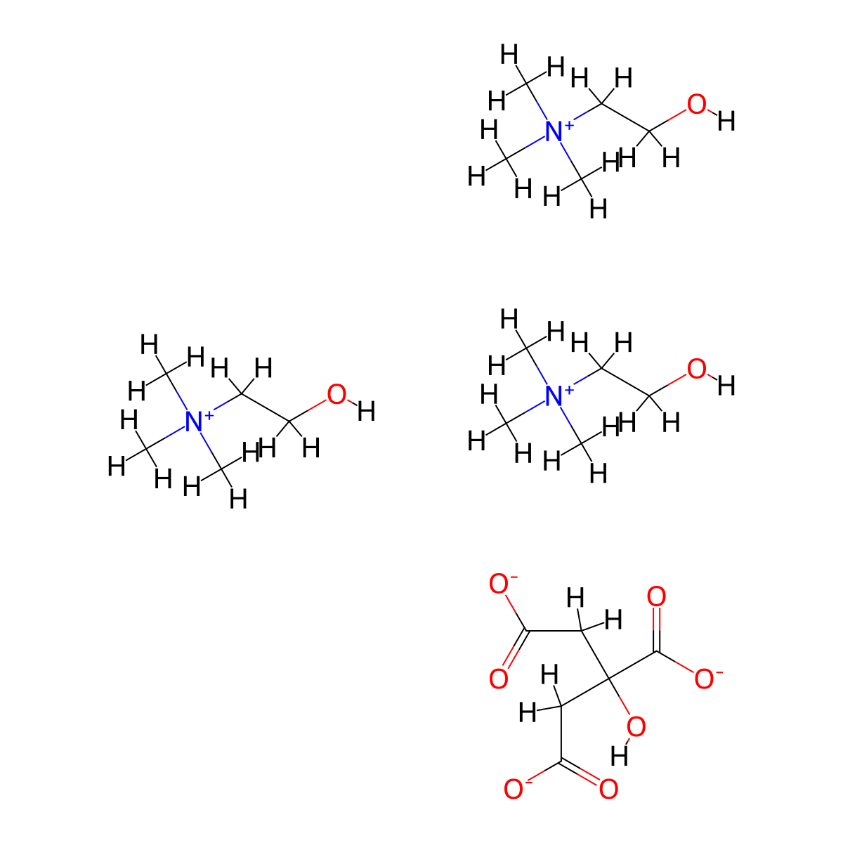 Tricholine citrate molecular structure, CAS 546-63-4