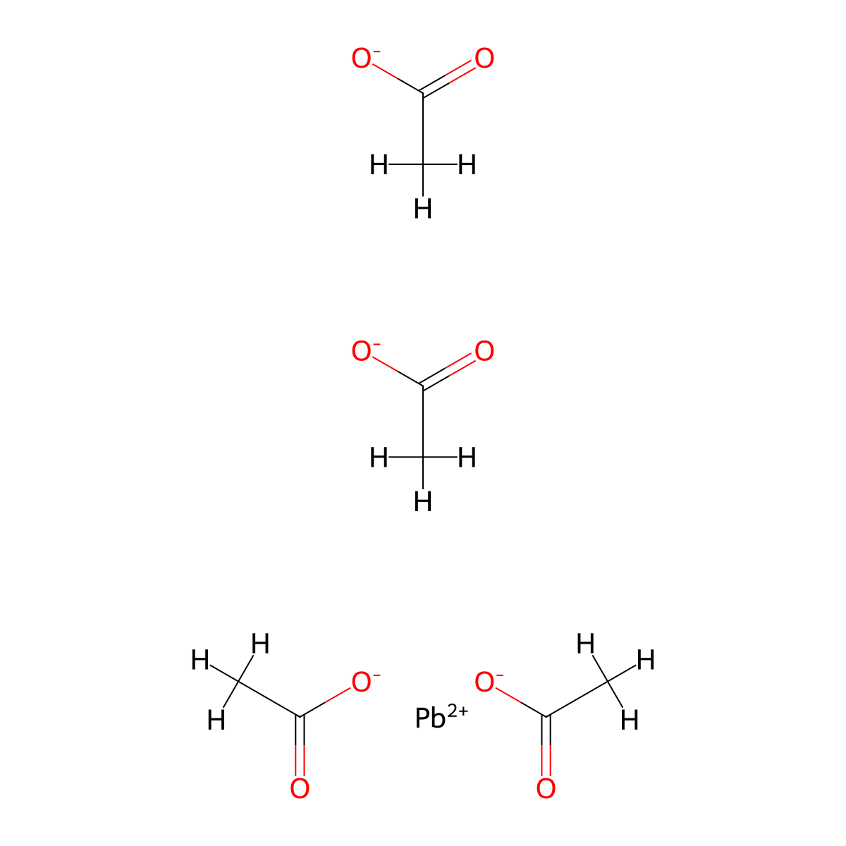 Lead tetraacetate molecular structure, CAS 546-67-8