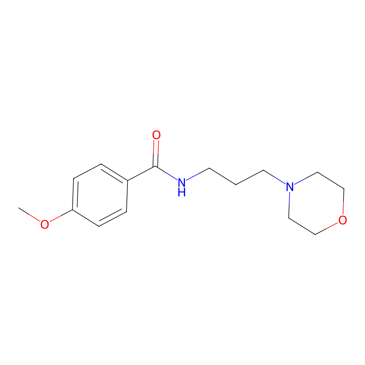 Benzamide, 4-methoxy-N-(3-(4-morpholinyl)propyl)- molecular structure, CAS 5460-28-6