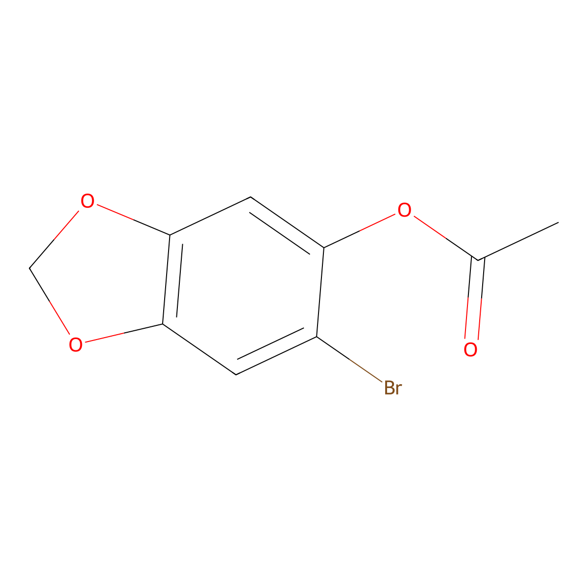 6-Bromo-1,3-benzodioxol-5-yl acetate molecular structure, CAS 5460-53-7
