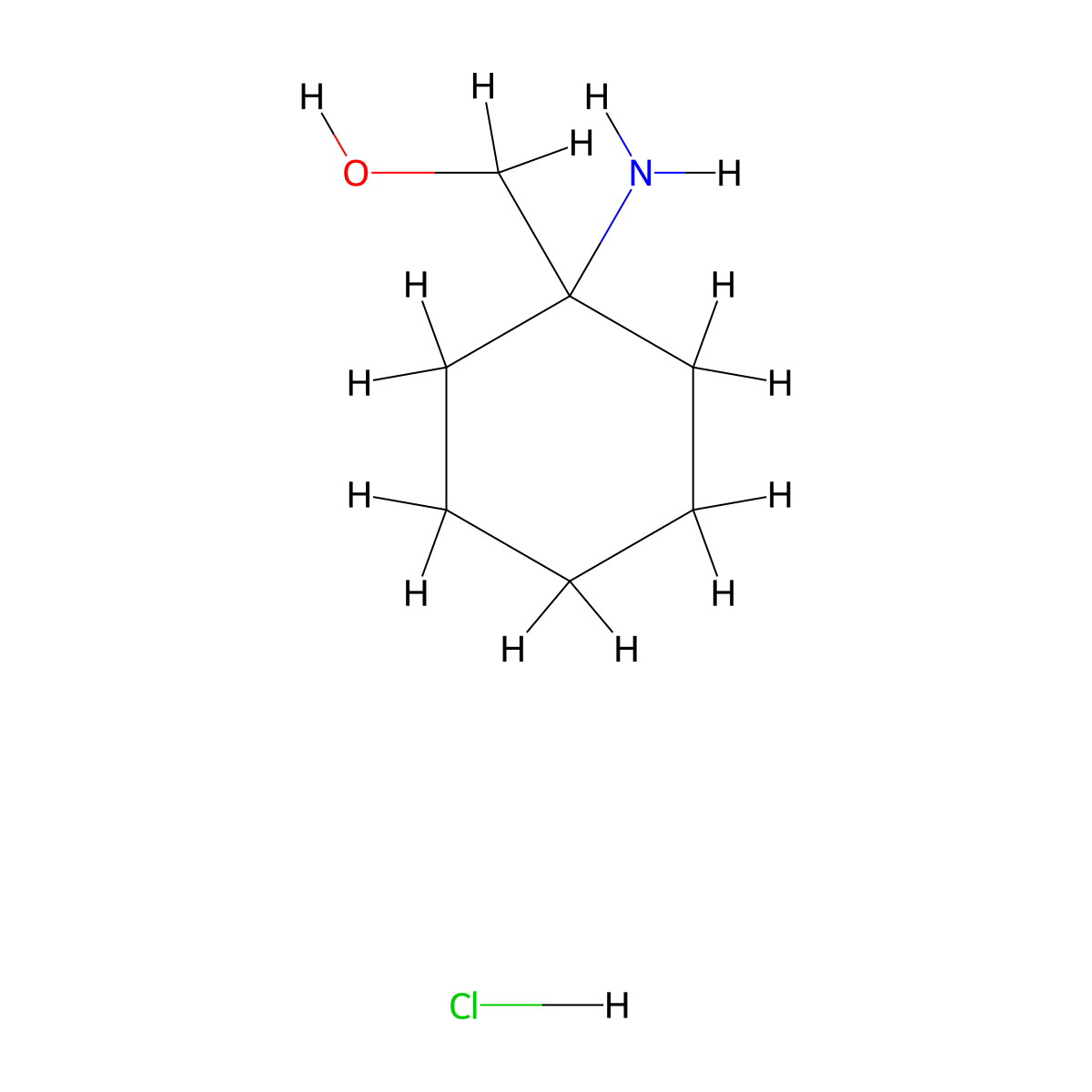(1-Aminocyclohexyl)methanol hydrochloride molecular structure, CAS 5460-68-4