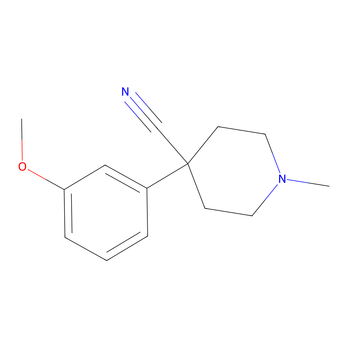 4-(3-Methoxyphenyl)-1-methylpiperidine-4-carbonitrile molecular structure, CAS 5460-79-7