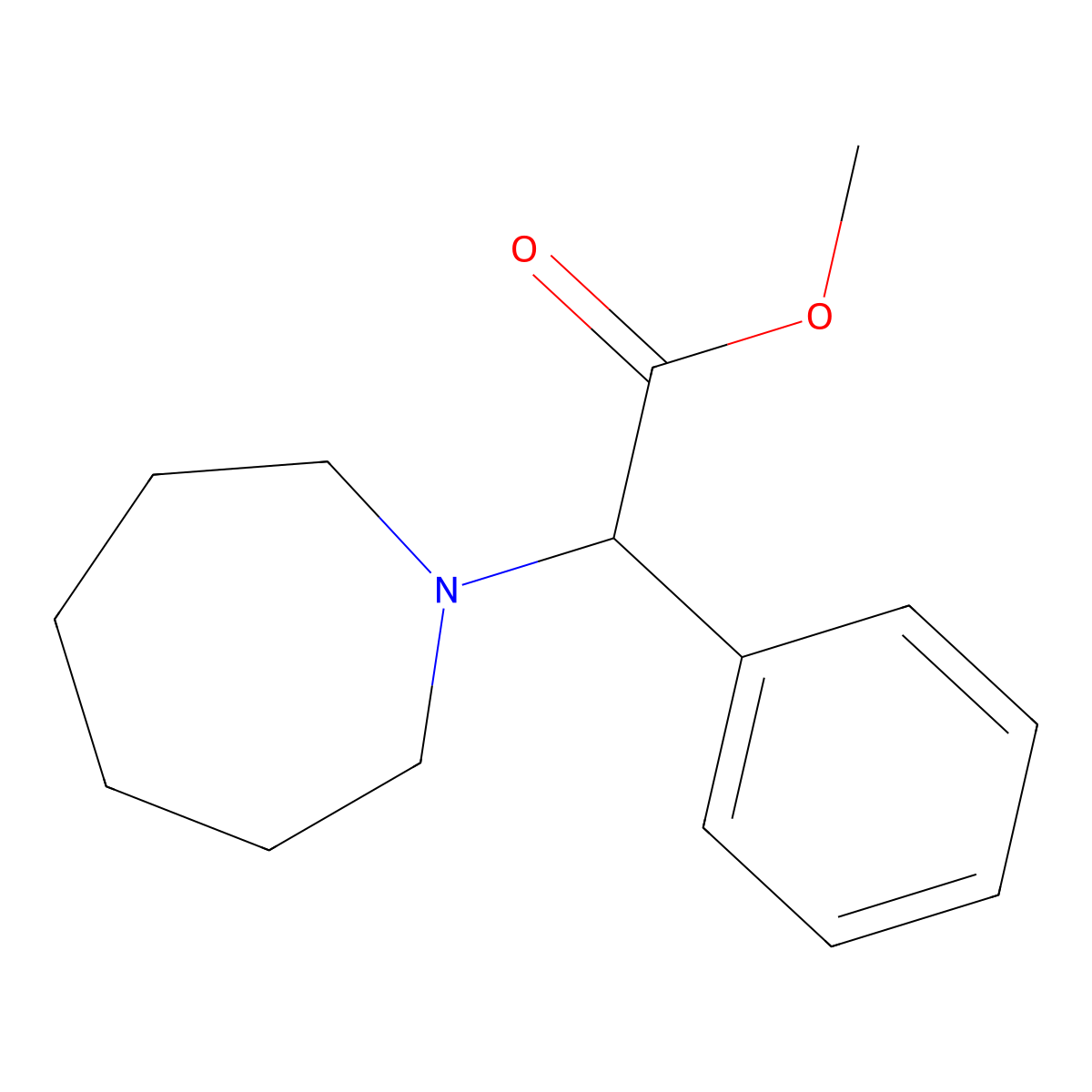 Methyl 2-(azepan-1-YL)-2-phenyl-acetate molecular structure, CAS 5460-80-0