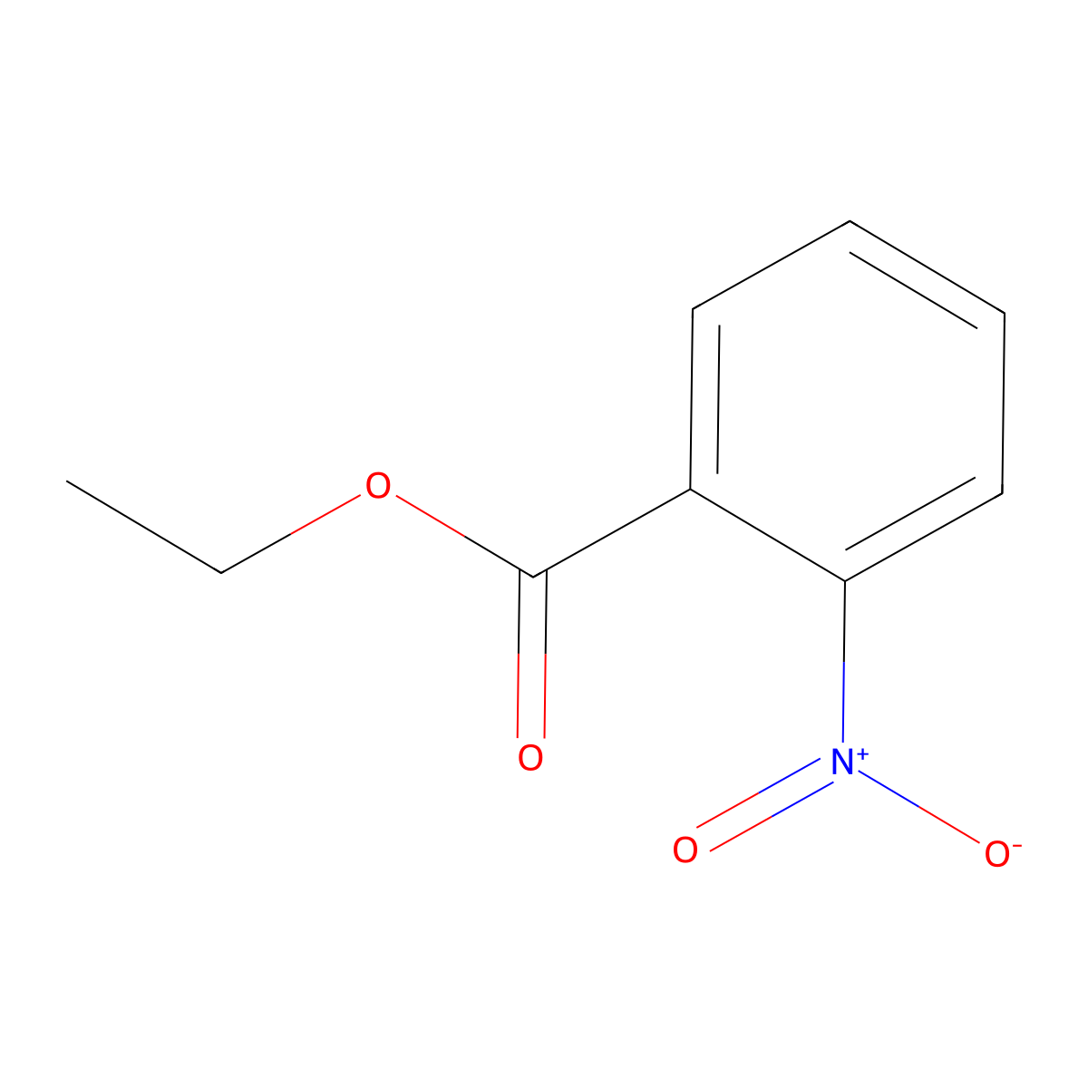 Ethyl 2-nitrobenzoate molecular structure, CAS 54605-16-2
