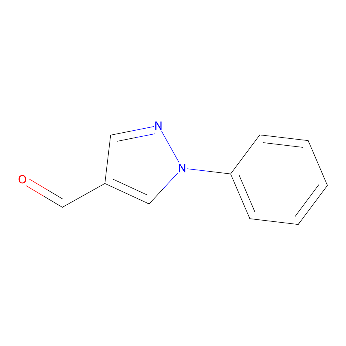 1-Phenyl-1H-pyrazole-4-carbaldehyde molecular structure, CAS 54605-72-0