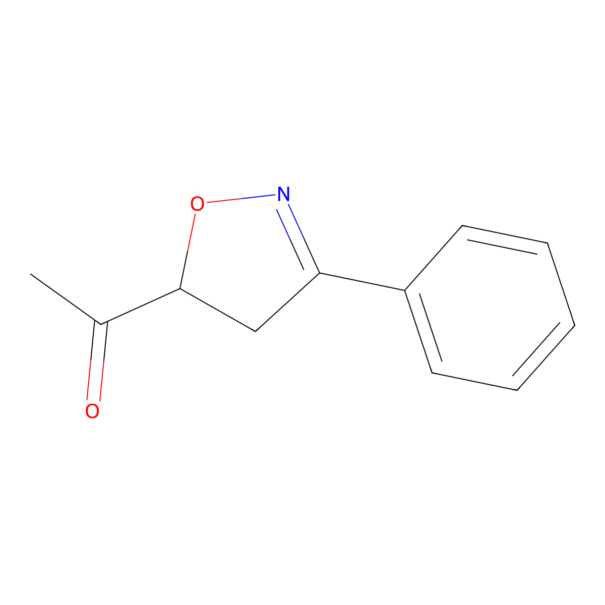 1-(3-Phenyl-4,5-dihydro-1,2-oxazol-5-yl)ethan-1-one molecular structure, CAS 54606-00-7