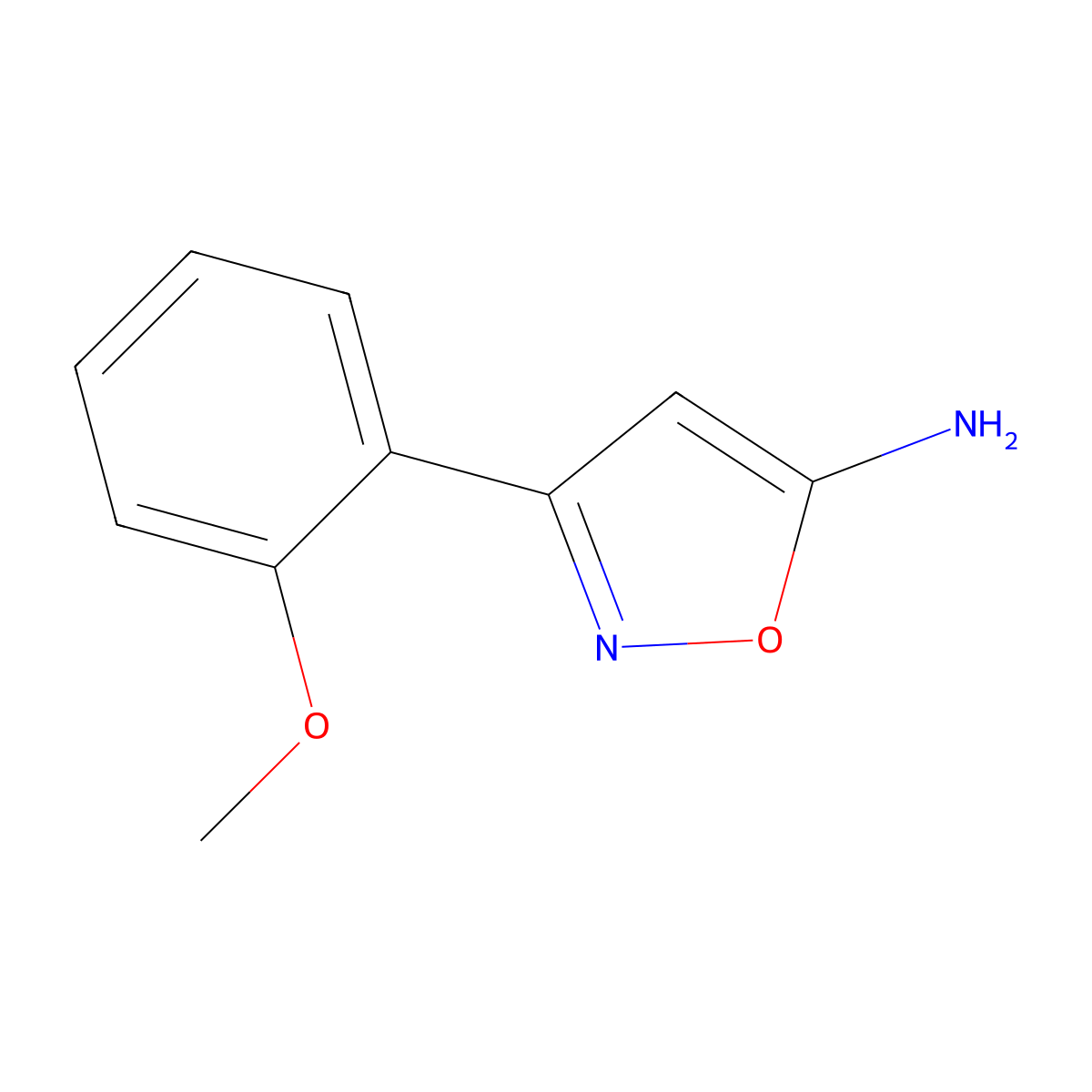 3-(2-Methoxyphenyl)-1,2-oxazol-5-amine molecular structure, CAS 54606-19-8