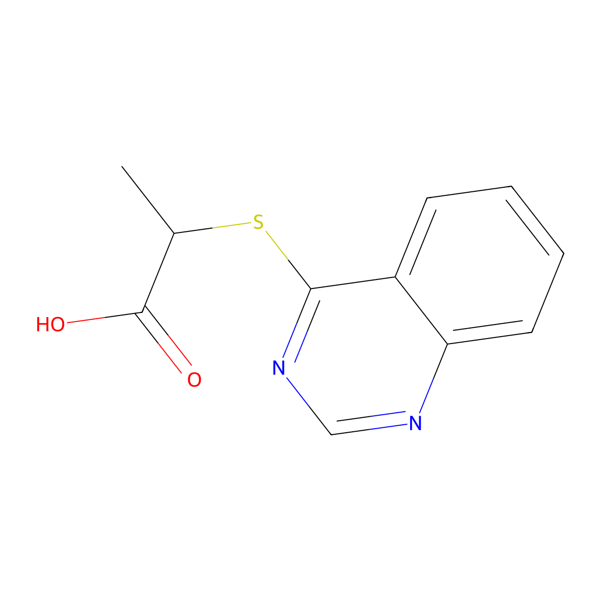 2-(Quinazolin-4-ylthio)propanoic acid molecular structure, CAS 546062-56-0