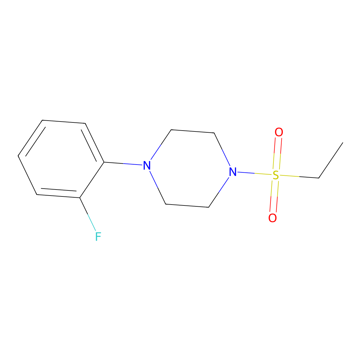 1-(Ethylsulfonyl)-4-(2-fluorophenyl)piperazine molecular structure, CAS 546063-53-0