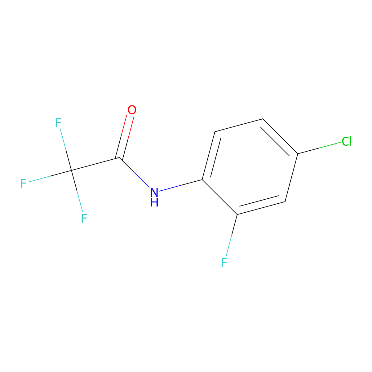 N-(4-chloro-2-fluorophenyl)-2,2,2-trifluoroacetamide molecular structure, CAS 546063-96-1