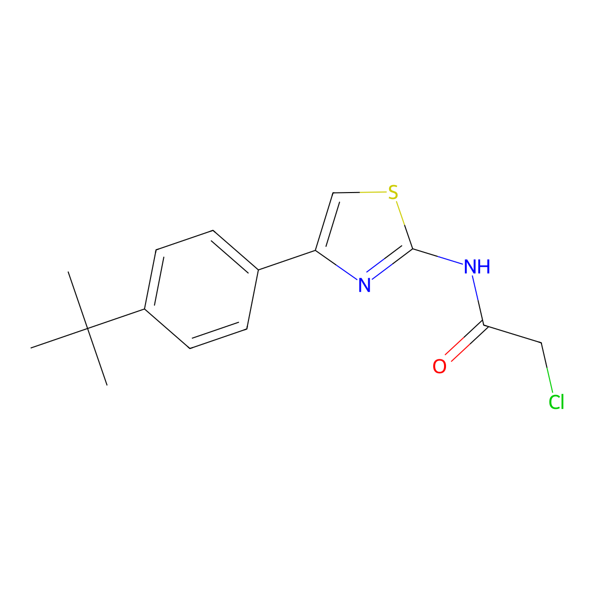 N-[4-(4-tert-butylphenyl)-1,3-thiazol-2-yl]-2-chloroacetamide molecular structure, CAS 546064-41-9