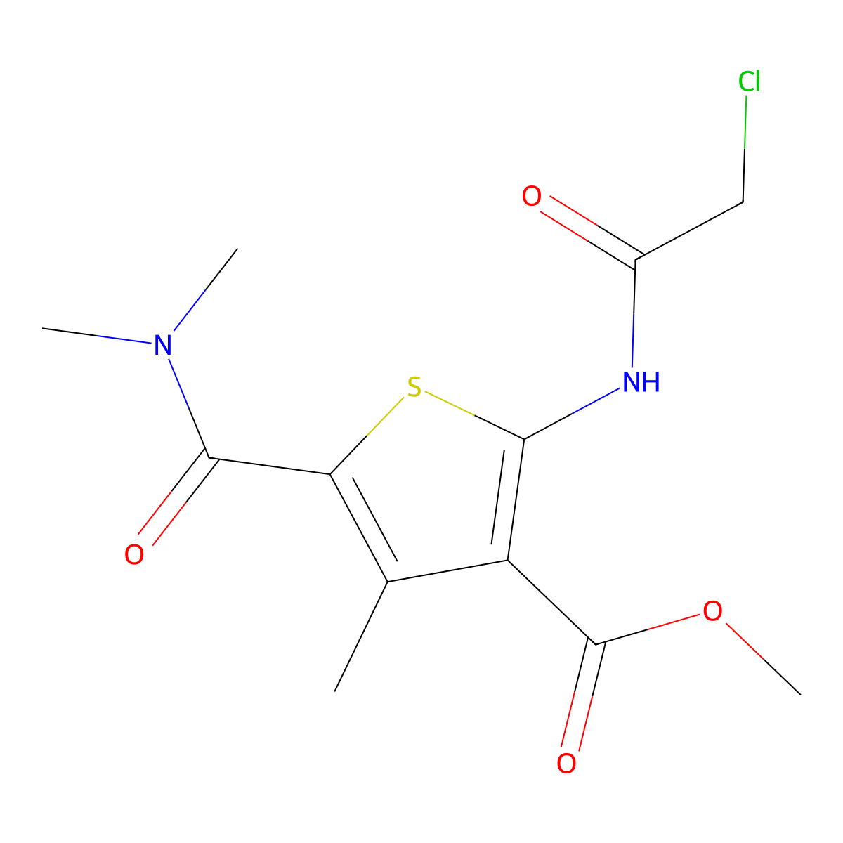 Methyl 2-[(chloroacetyl)amino]-5-[(dimethylamino)carbonyl]-4-methylthiophene-3-carboxylate molecular structure, CAS 546064-43-1