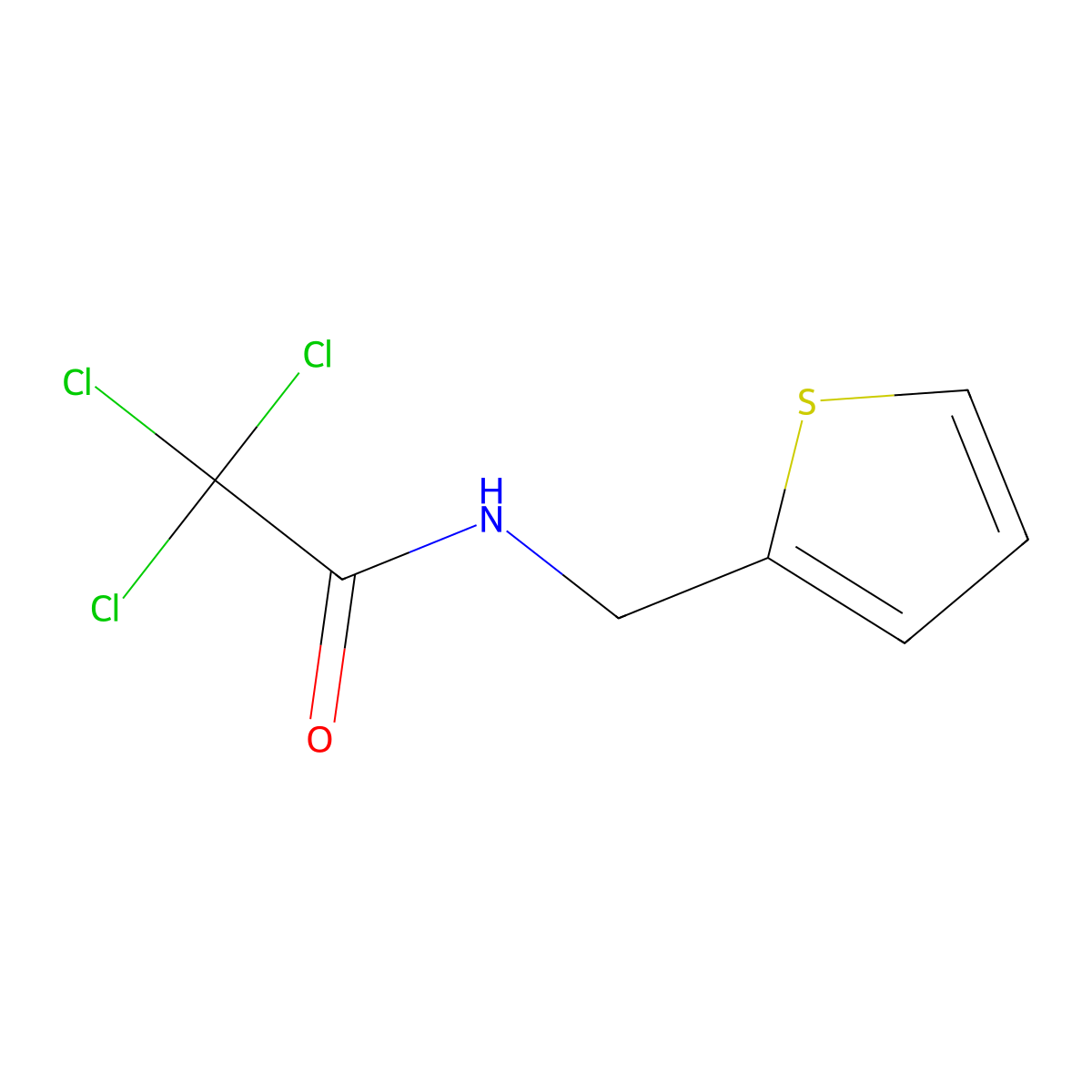 2,2,2-trichloro-N-(thiophen-2-ylmethyl)acetamide molecular structure, CAS 546064-45-3