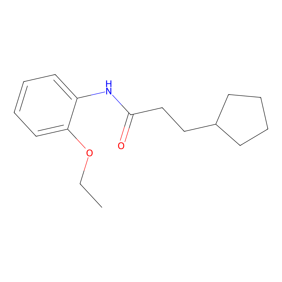 3-cyclopentyl-N-(2-ethoxyphenyl)propanamide molecular structure, CAS 546064-62-4