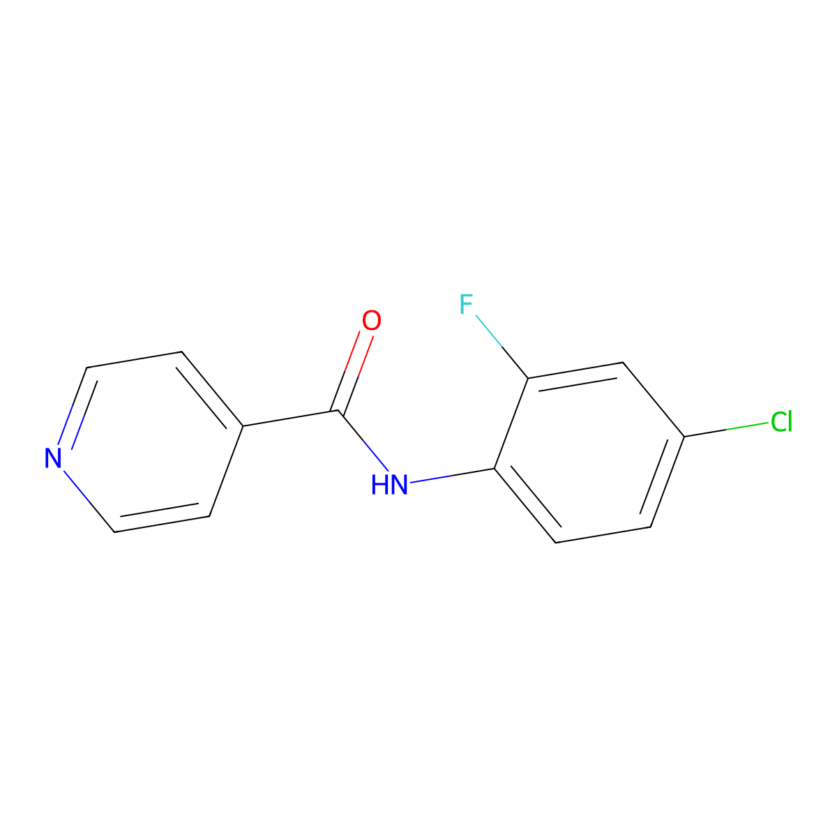 N-(4-chloro-2-fluorophenyl)pyridine-4-carboxamide molecular structure, CAS 546064-85-1
