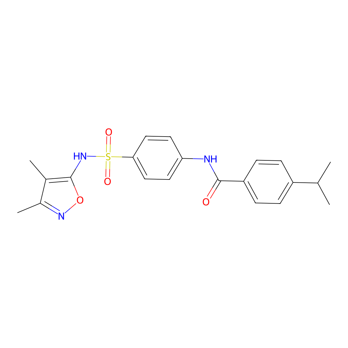 N-[4-[(3,4-dimethyl-1,2-oxazol-5-yl)sulfamoyl]phenyl]-4-propan-2-ylbenzamide molecular structure, CAS 546065-12-7