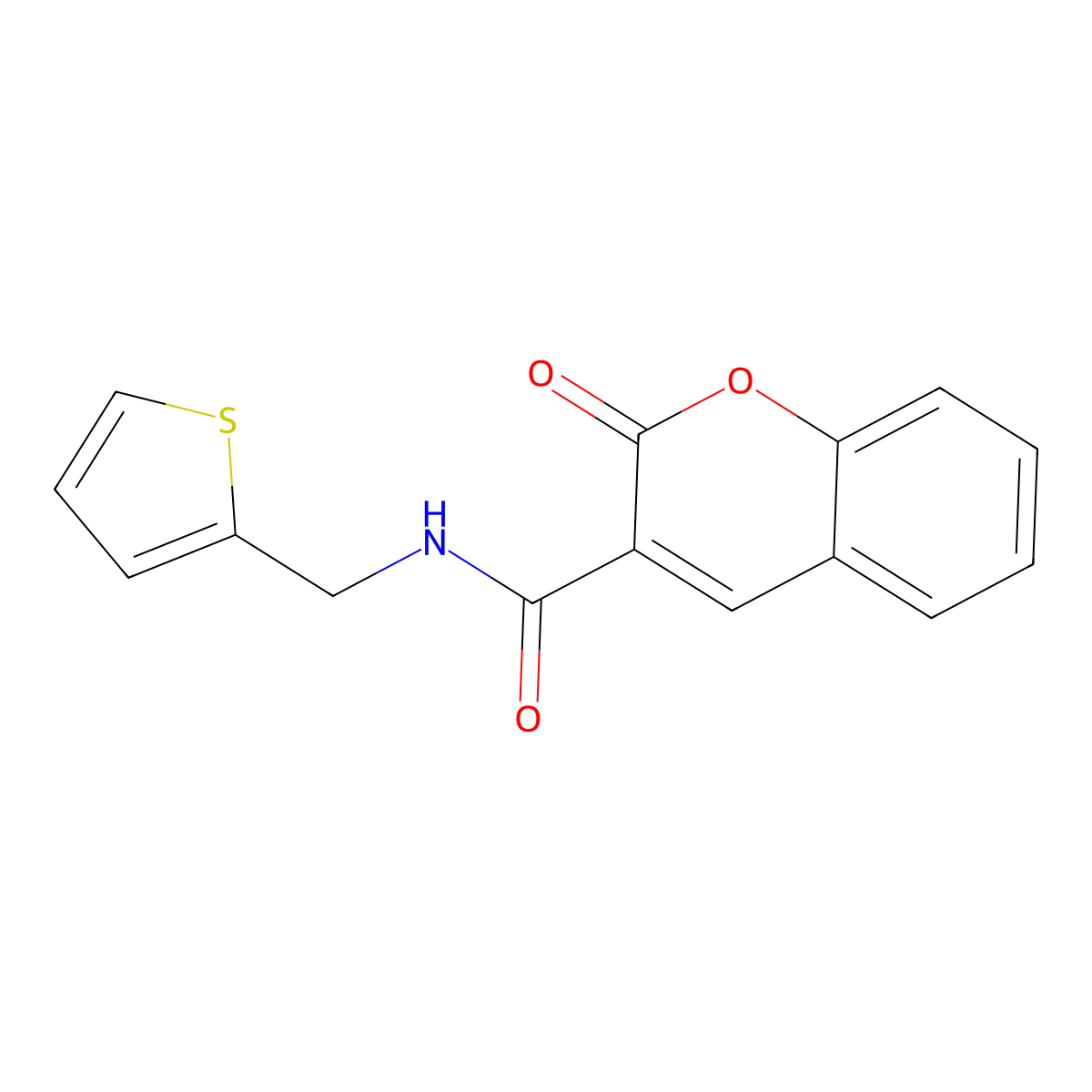 2-oxo-N-(thiophen-2-ylmethyl)-2H-chromene-3-carboxamide molecular structure, CAS 546065-21-8