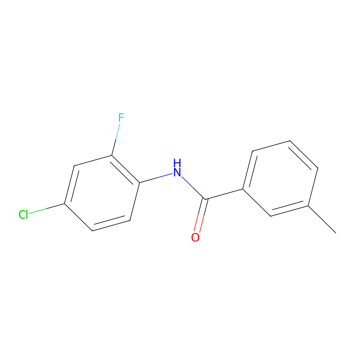 N-(4-chloro-2-fluorophenyl)-3-methylbenzamide molecular structure, CAS 546067-98-5