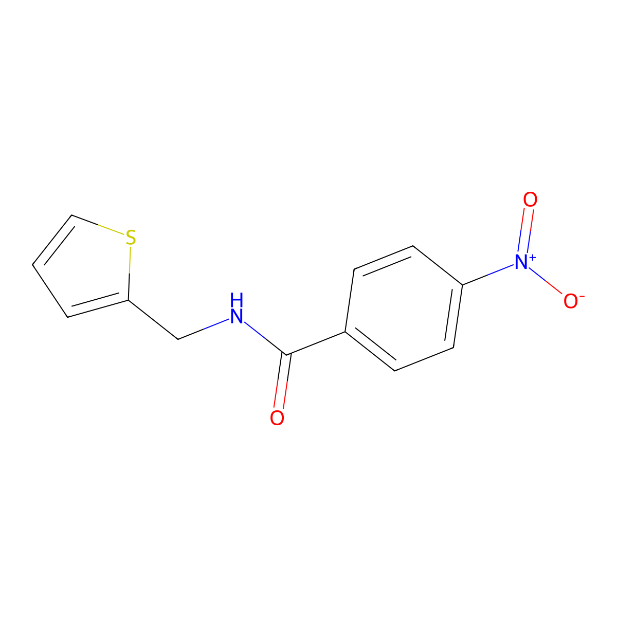 4-nitro-N-(thiophen-2-ylmethyl)benzamide molecular structure, CAS 546068-26-2