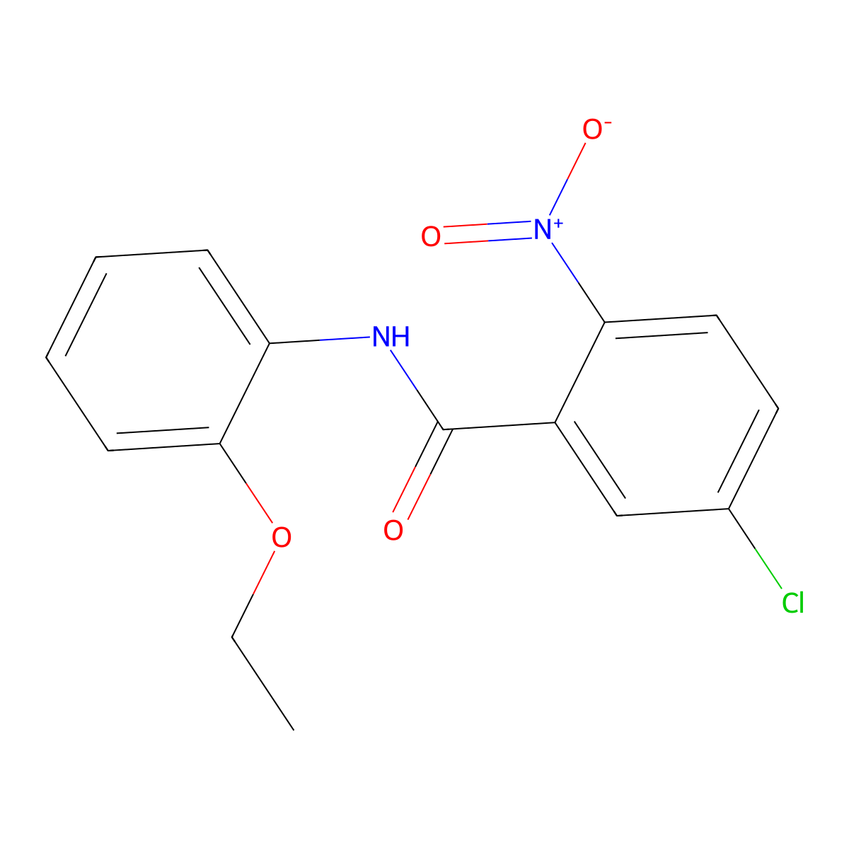 5-chloro-N-(2-ethoxyphenyl)-2-nitrobenzamide molecular structure, CAS 546068-43-3