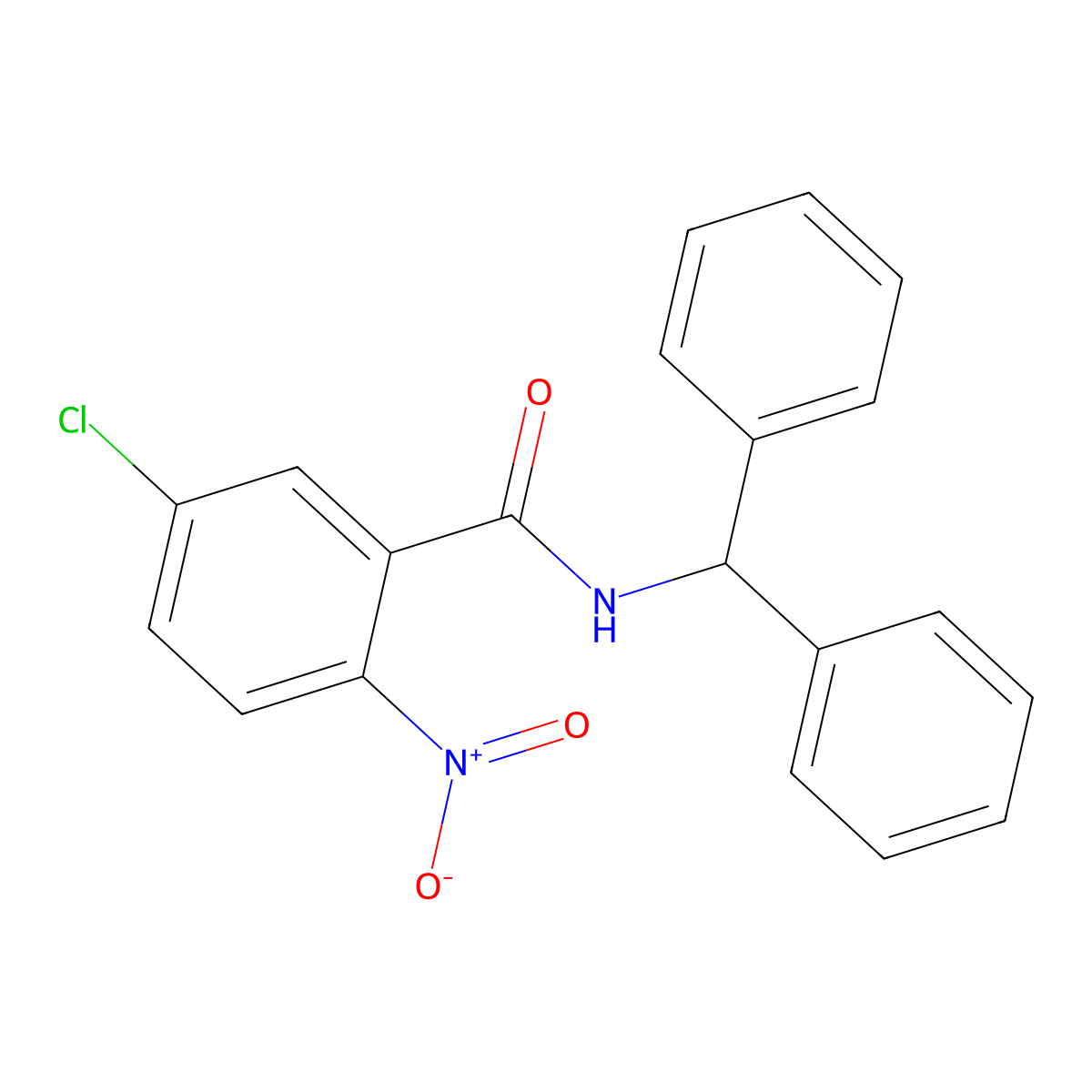 N-benzhydryl-5-chloro-2-nitrobenzamide molecular structure, CAS 546068-44-4