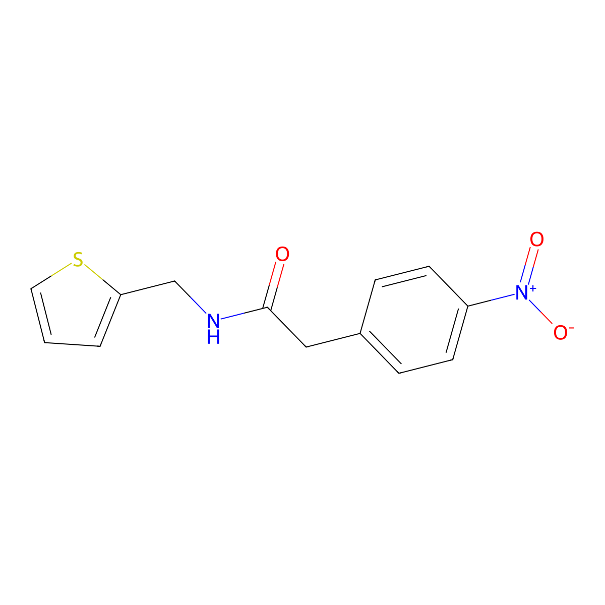 2-(4-nitrophenyl)-N-(thiophen-2-ylmethyl)acetamide molecular structure, CAS 546069-12-9