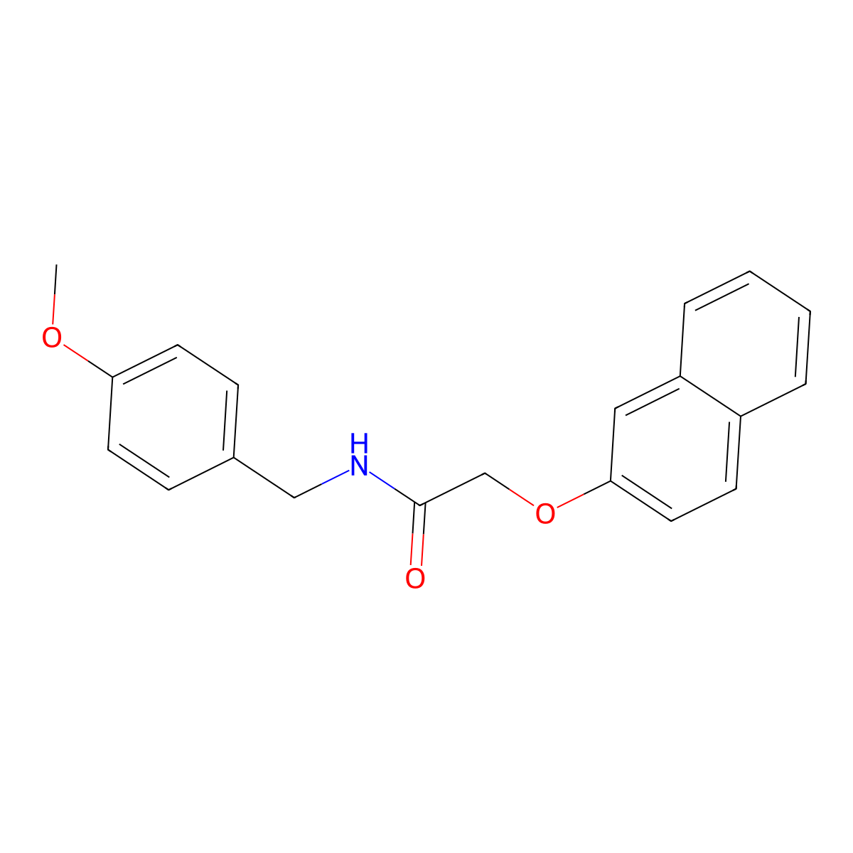 N-(4-methoxybenzyl)-2-(naphthalen-2-yloxy)acetamide molecular structure, CAS 546069-13-0