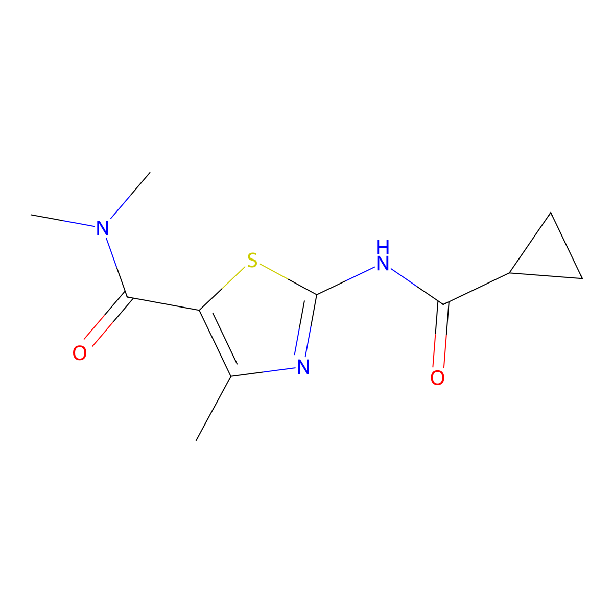 2-[(cyclopropylcarbonyl)amino]-N,N,4-trimethyl-1,3-thiazole-5-carboxamide molecular structure, CAS 546071-40-3