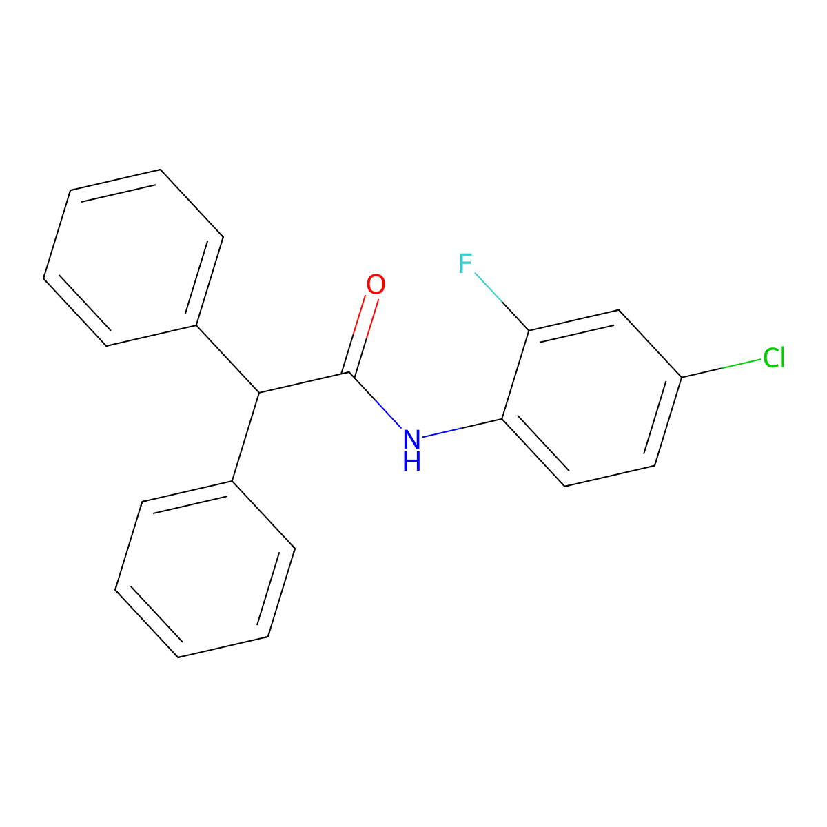 N-(4-chloro-2-fluorophenyl)-2,2-diphenylacetamide molecular structure, CAS 546071-65-2
