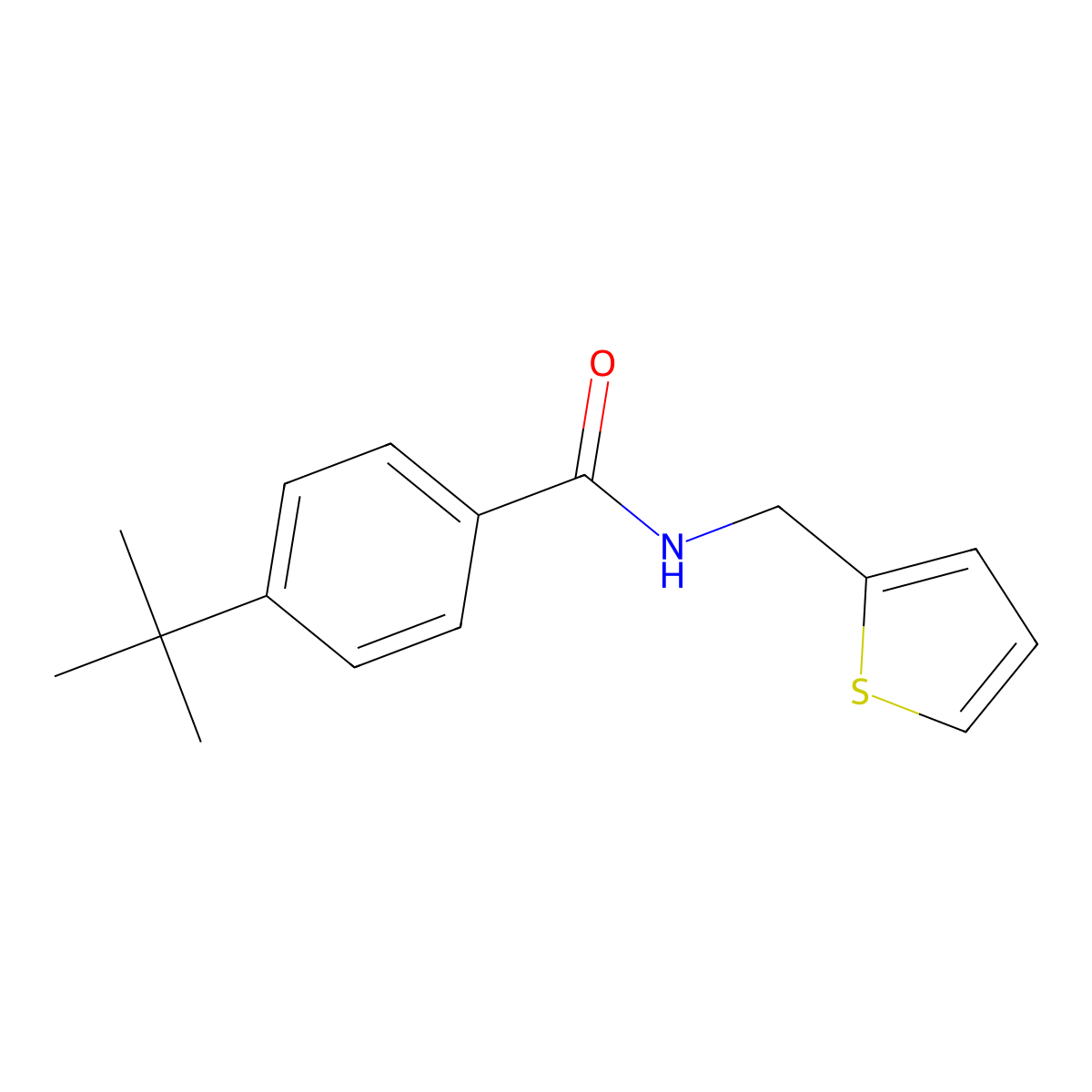 4-tert-butyl-N-(thiophen-2-ylmethyl)benzamide molecular structure, CAS 546072-25-7