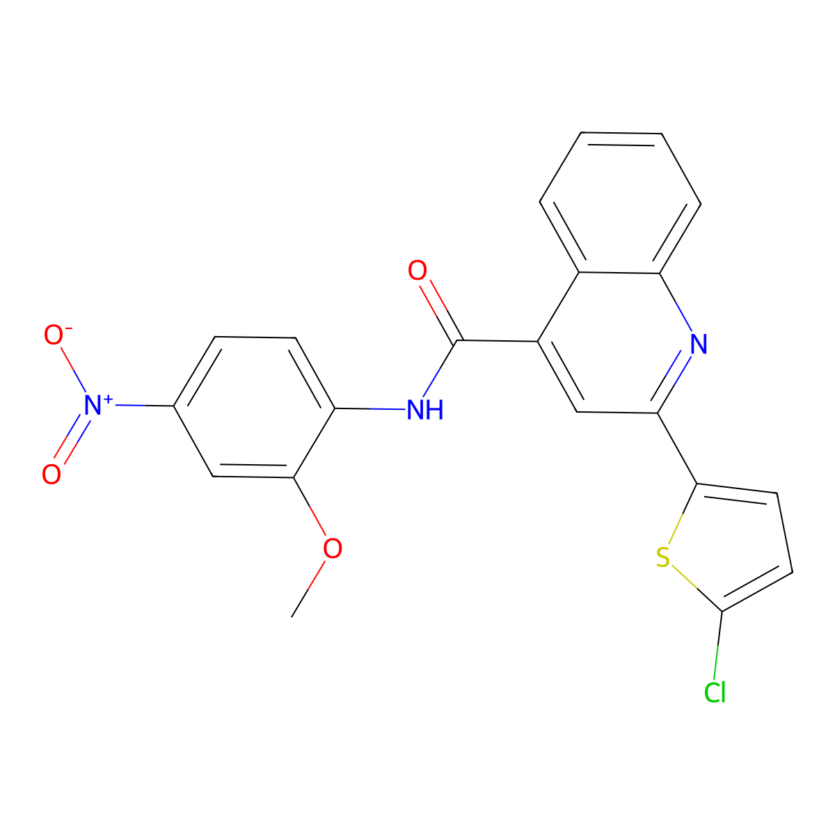 2-(5-chloro-2-thienyl)-N-{4-nitro-2-methoxyphenyl}-4-quinolinecarboxamide molecular structure, CAS 546073-39-6