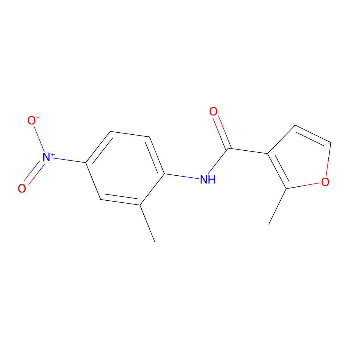 2-methyl-N-(2-methyl-4-nitrophenyl)furan-3-carboxamide molecular structure, CAS 546073-77-2